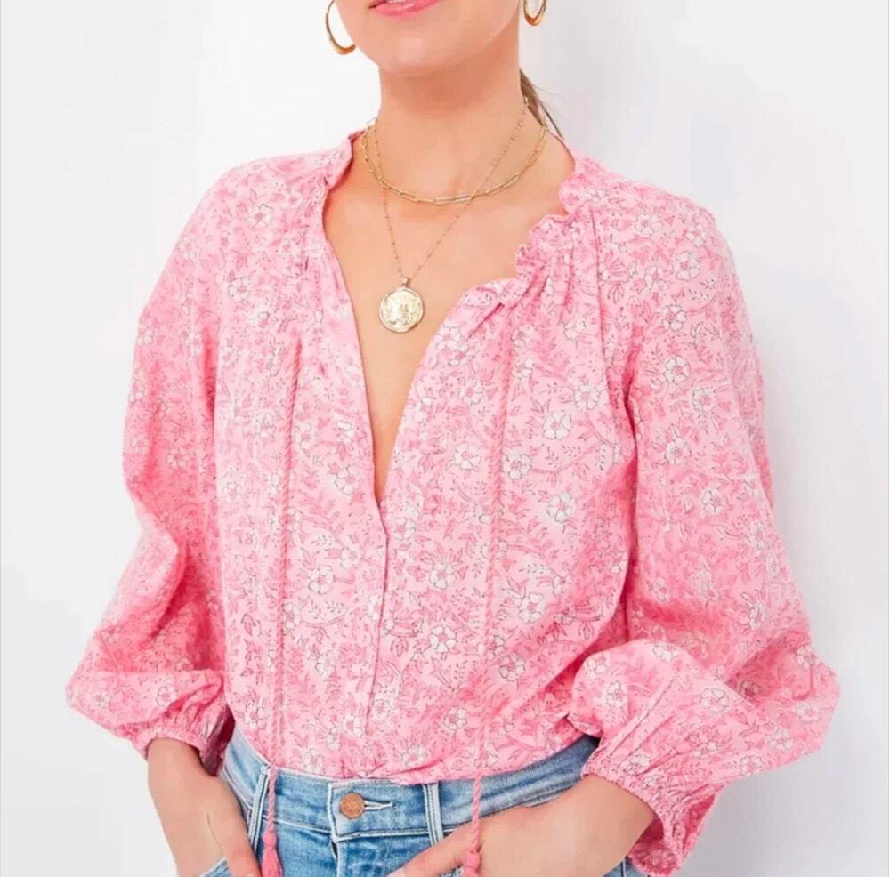 Emerson Fry India Collection Bardot Top size XS in Crocus Pink
